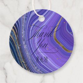 Abstrakt Agate Bröllop Tack Midnight ID827 Gåvor Etiketter