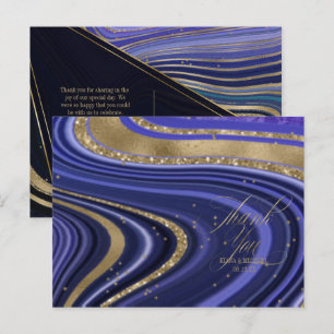 Abstrakt Agate Bröllop Tack Midnight ID827 Meddelande Vykort