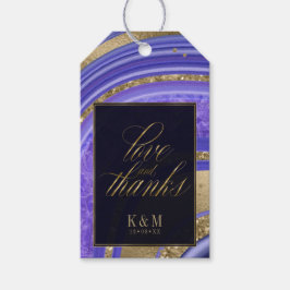 Abstrakt Agate Bröllop Tack Midnight ID827 Presentetikett