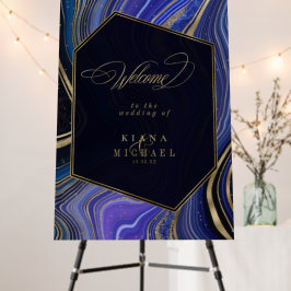 Abstrakt Agate Bröllop Välkommen Midnight ID827