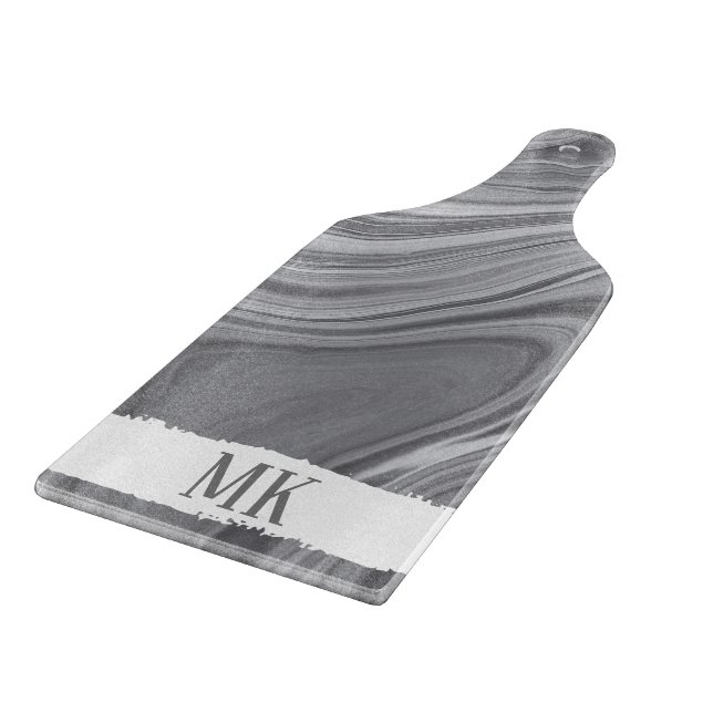 Abstrakt Agate Grått Marble Swirl (Hörn)