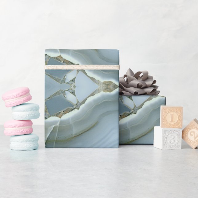 Abstrakt Agate Marble Swirl Presentpapper (Baby Shower)
