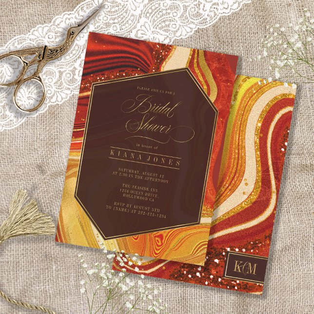 Abstrakt Agate Möhippa Hett Orange-ID827 (Front/Back In Situ)