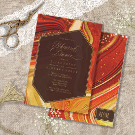 Abstrakt Agate Rehearsal Dinner Hett Orange ID827