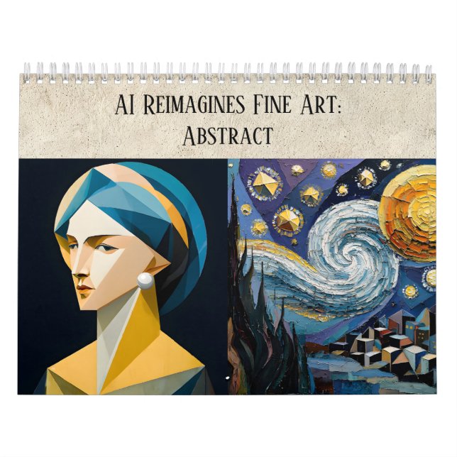 Abstrakt AI-konst Estetik - Fin konst Remixad Kalender (Omslag)