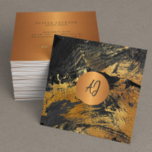 Abstrakt Akrylfärgad guld svartvit monogrammet