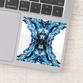 Abstrakt akrylmålning i blå färg för fluid art klistermärken