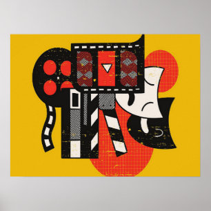 Abstrakt Aktiv teater Drama-teater Poster