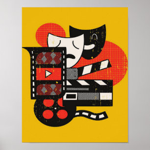 Abstrakt Aktiv teater Drama-teater Poster