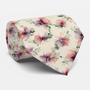 Abstrakt akvarell blomster mönster slips