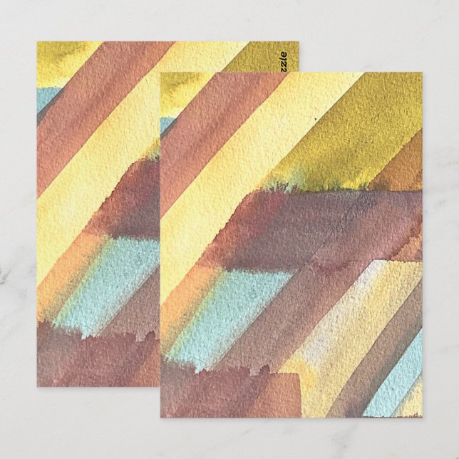Abstrakt akvarell geometrisk bakgrund vykort (Fram/baksida)