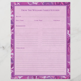 Abstrakt akvarell lila rosa recept papper blad