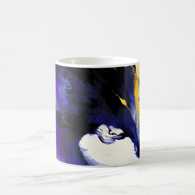 Abstrakt akvarell svart hästporträtt kaffemugg (Center)