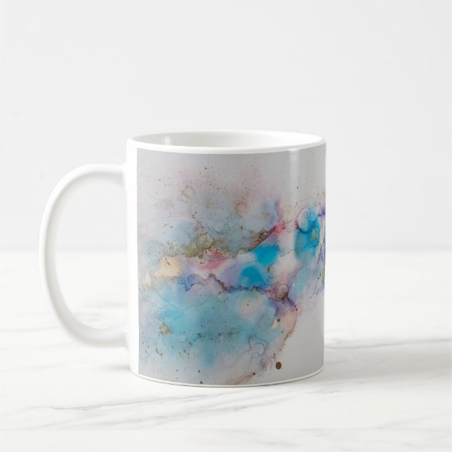 Abstrakt Alcohol Bläck Art Background Kaffemugg (Vänster)