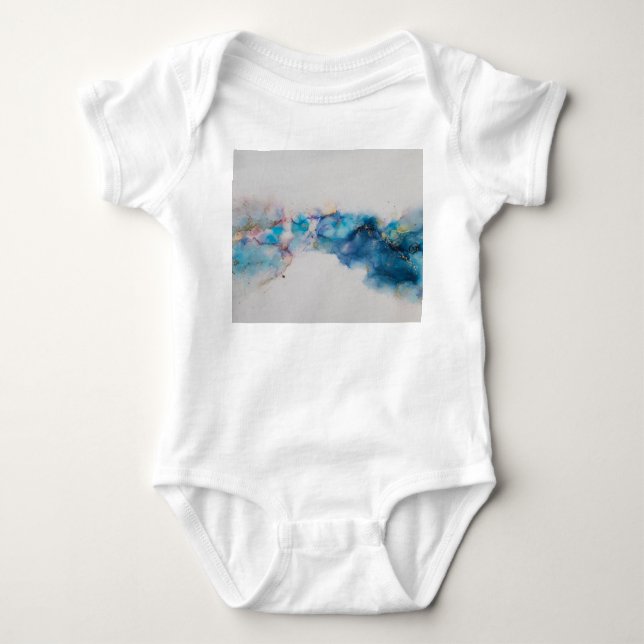 Abstrakt Alcohol Bläck Art Background T Shirt (Framsida)