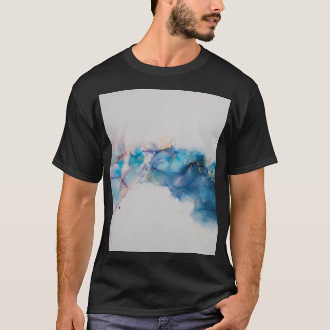 Abstrakt Alcohol Bläck Art Background T Shirt (Framsida)
