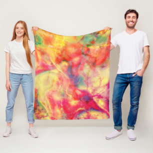 Abstrakt Alcohol Bläck Art Fleece Blanket