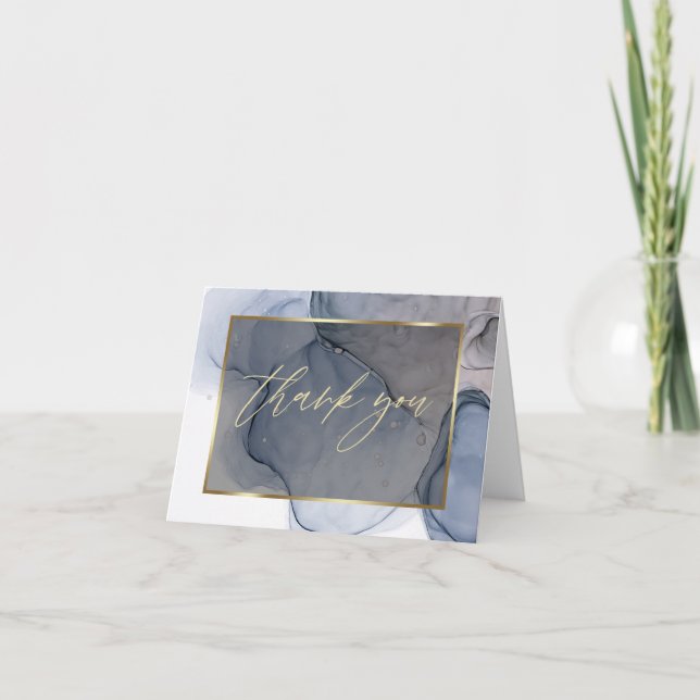 Abstrakt Alcohol Bläck Mauve Dusty Plum BLK Tack Kort (Framsida)