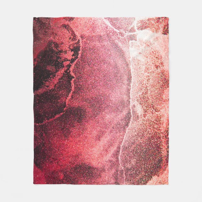 Abstrakt Alcohol Bläck Painting Modern Art Backgro Fleecefilt (Framsidan)