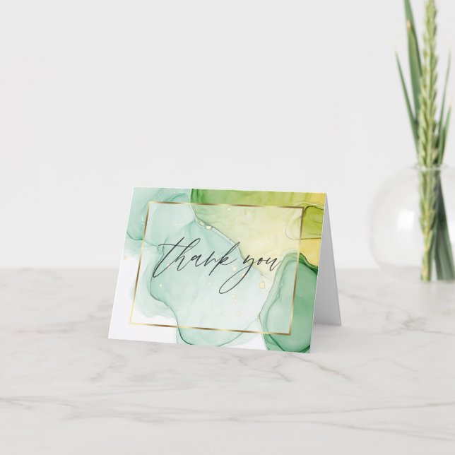 Abstrakt Alcohol Vibrant Grönts Tack för ditt kort (Framsida)