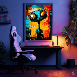Abstrakt Alien Contemporary Expressionist Porträtt Poster
