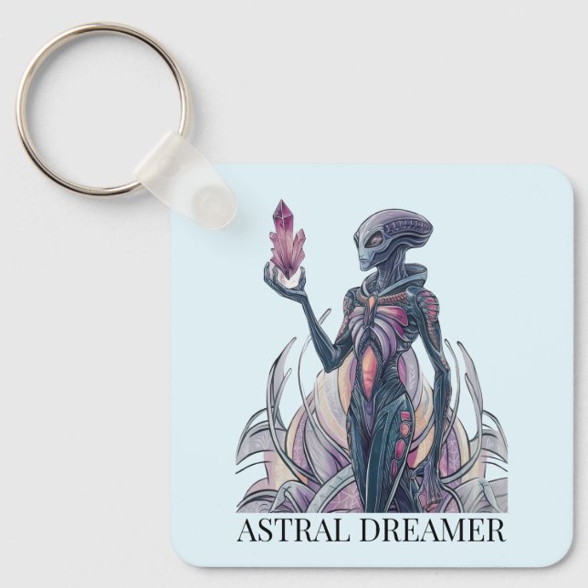 Abstrakt Alien Nyckelring (Framsida)