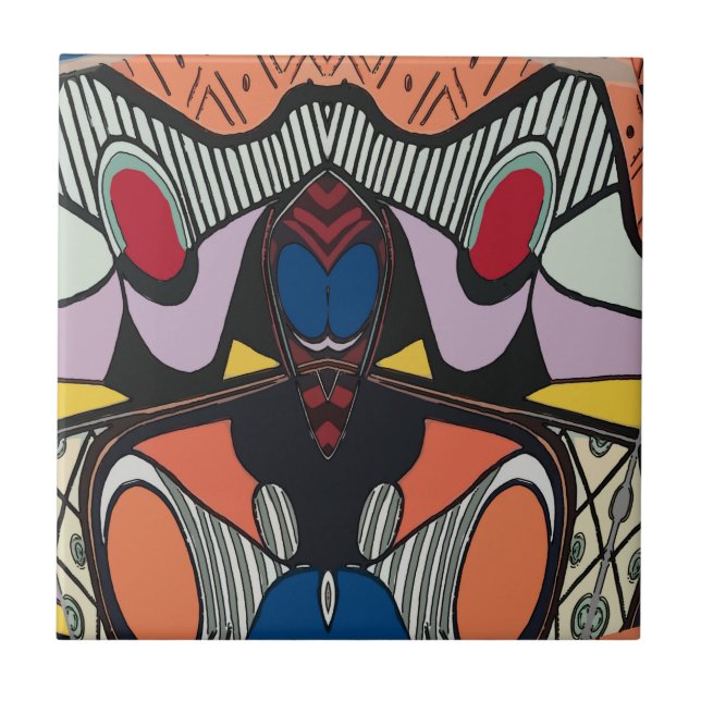 Abstrakt Alien Spain Tile Kakelplatta (Framsidan)