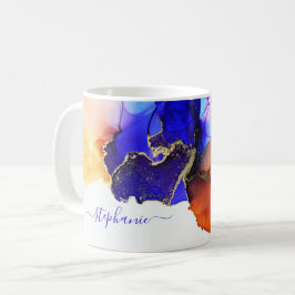 Abstrakt Alkohol Bläck Blue Named Coffee Mugg