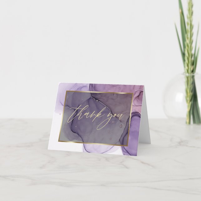 Abstrakt Alkohol Bläck Ro Rosa Plum Tack Kort (Framsida)