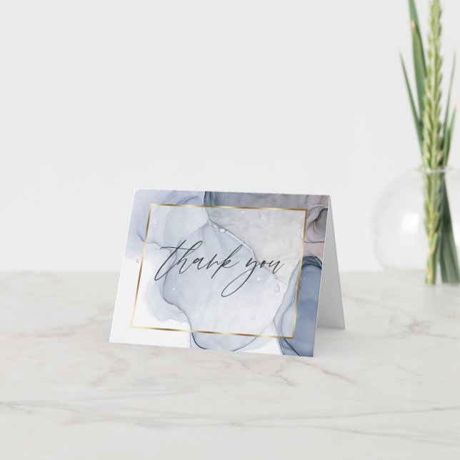 Abstrakt alkoholbläck lila dammig plommon tack kort (Framsida)