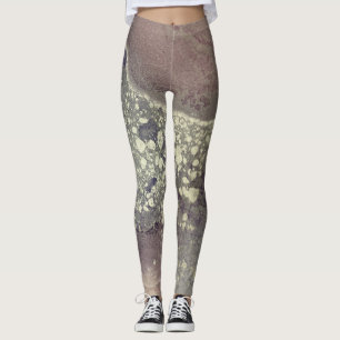 Abstrakt alkoholbläck rosa lila grå silver leggings
