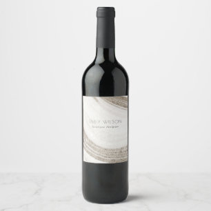 Abstrakt alkoholbläck silver marinblå glitter vin vinflaska etikett