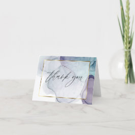 Abstrakt Alkoholbläck Teal Plommon Tackkort