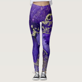 Abstrakt alkoholbläckskonst rikliga lila nyanser m leggings