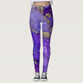Abstrakt alkoholbläckskonst rikliga lila nyanser m leggings