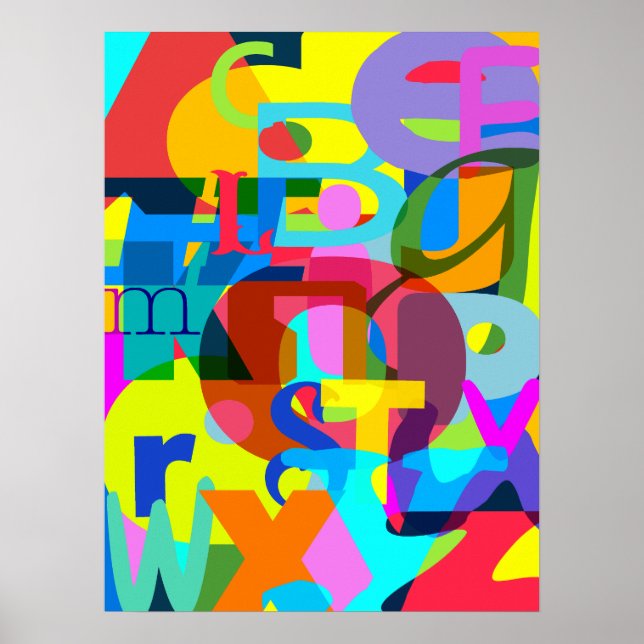 Abstrakt Alphabet Modern Art Poster (Framsidan)