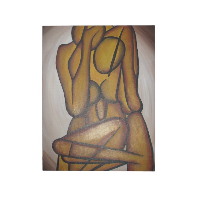 Abstrakt Älskare Contemporary Art i Ochre och Brow Anteckningsblock (Roterad)