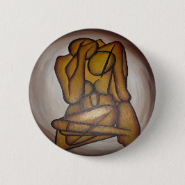 Abstrakt Älskare Contemporary Art i Ochre och Brow Knapp