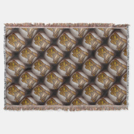 Abstrakt Älskare Contemporary Art i Ochre och Brow Mysfilt