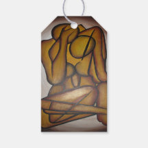 Abstrakt Älskare Contemporary Art i Ochre och Brow