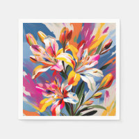 Abstrakt Alstroemeria Flowers Vibrant