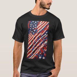 Abstrakt American Flagga: Dynamic Patriotic Collec T Shirt