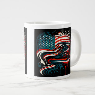 Abstrakt American Flagga Jumbo Mugg