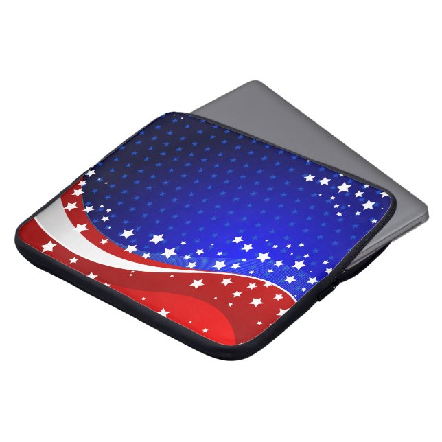 Abstrakt American Flagga Monogram 2 Laptop Sleeve (Framsida topp)