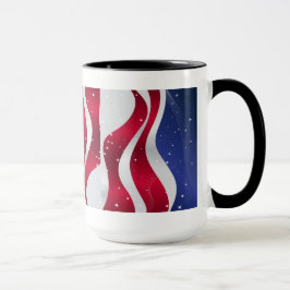 Abstrakt American Flagga Red White & Blue Mugg