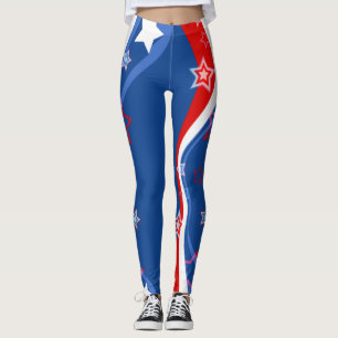 Abstrakt American flagga Stars och stripes Leggings
