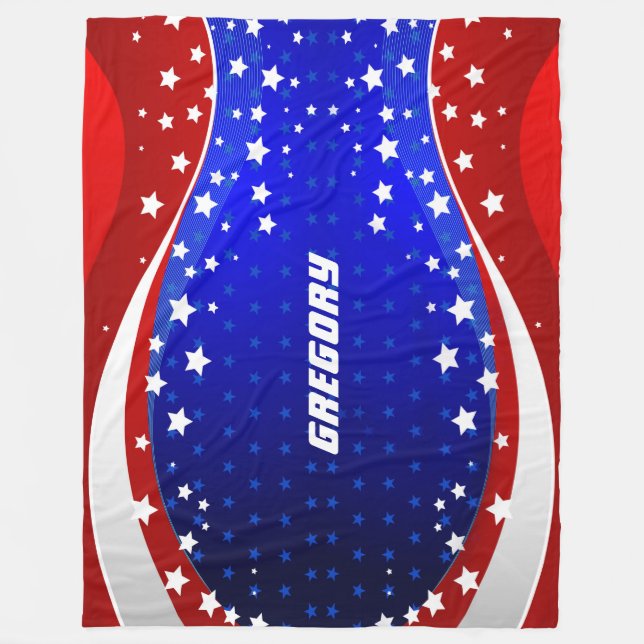 Abstrakt American Flagga Stars & Rand 2 Fleecefilt (Framsidan)