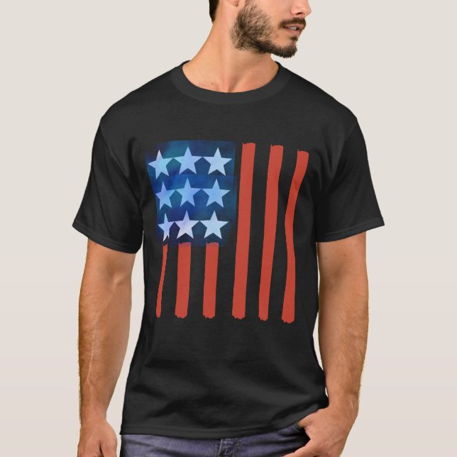 ABSTRAKT AMERICAN FLAGGA T-SHIRT (Framsida)