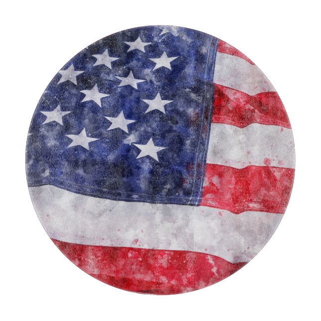 Abstrakt American Flagga, Watercolor Stil. (Framsidan)