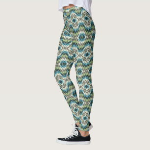 Abstrakt American Native Indian Mosaic Art Mönster Leggings